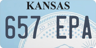 KS license plate 657EPA