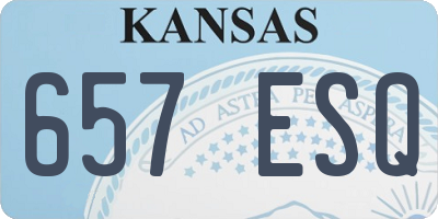 KS license plate 657ESQ