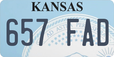 KS license plate 657FAD