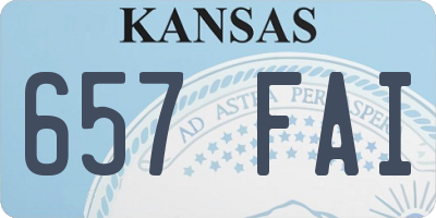 KS license plate 657FAI