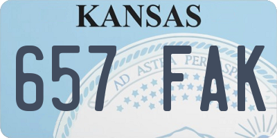 KS license plate 657FAK