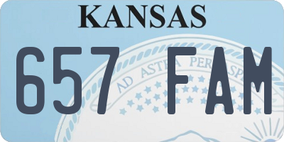 KS license plate 657FAM