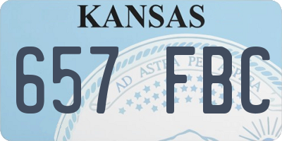 KS license plate 657FBC