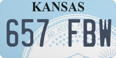 KS license plate 657FBW