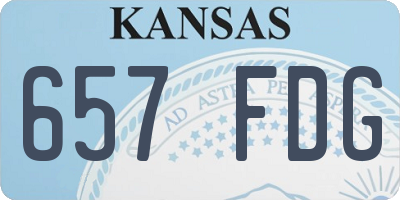 KS license plate 657FDG