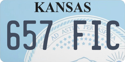 KS license plate 657FIC