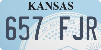 KS license plate 657FJR