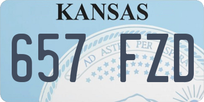 KS license plate 657FZD