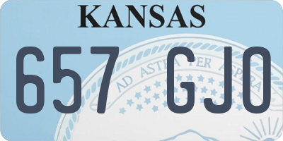 KS license plate 657GJO