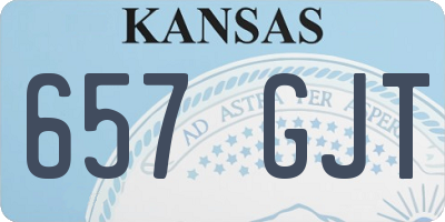 KS license plate 657GJT