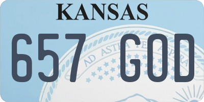 KS license plate 657GOD