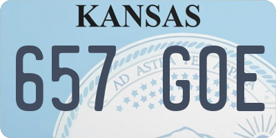 KS license plate 657GOE