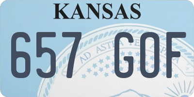 KS license plate 657GOF