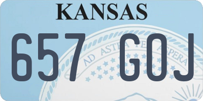 KS license plate 657GOJ