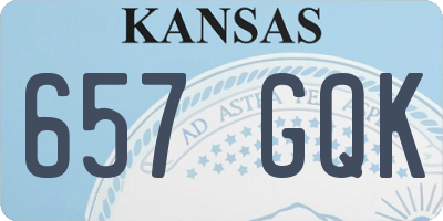 KS license plate 657GQK
