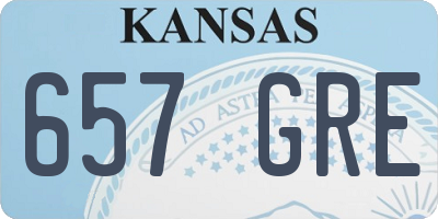 KS license plate 657GRE