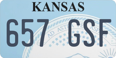 KS license plate 657GSF