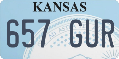KS license plate 657GUR