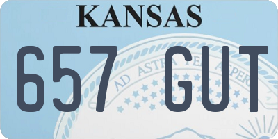 KS license plate 657GUT