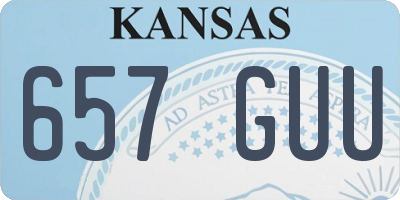 KS license plate 657GUU