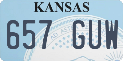 KS license plate 657GUW