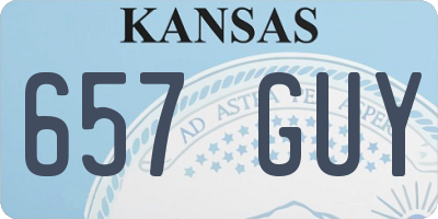 KS license plate 657GUY