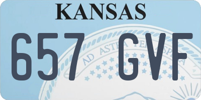 KS license plate 657GVF