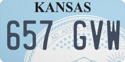 KS license plate 657GVW