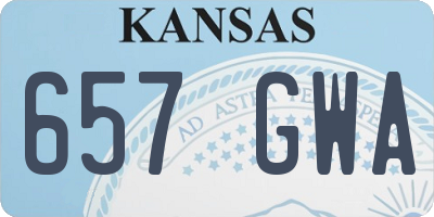 KS license plate 657GWA