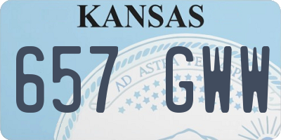 KS license plate 657GWW