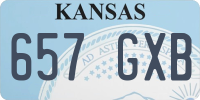 KS license plate 657GXB