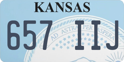 KS license plate 657IIJ