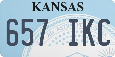 KS license plate 657IKC