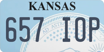 KS license plate 657IOP