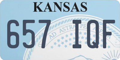 KS license plate 657IQF
