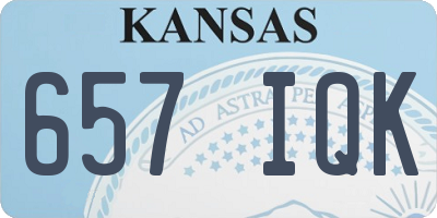 KS license plate 657IQK