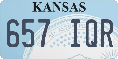 KS license plate 657IQR