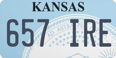 KS license plate 657IRE