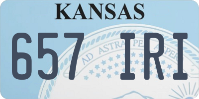 KS license plate 657IRI