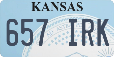 KS license plate 657IRK