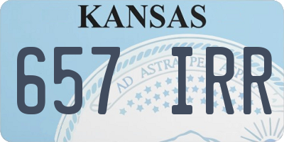 KS license plate 657IRR