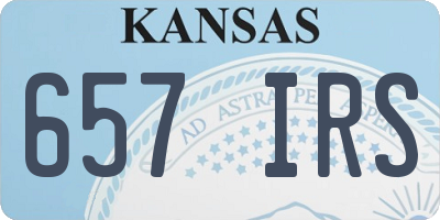 KS license plate 657IRS