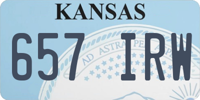KS license plate 657IRW