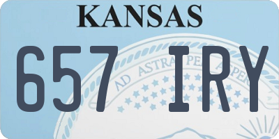 KS license plate 657IRY