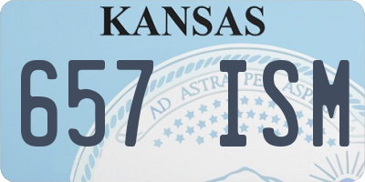 KS license plate 657ISM
