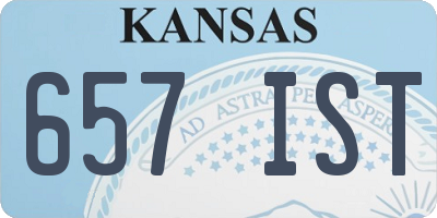 KS license plate 657IST