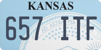 KS license plate 657ITF