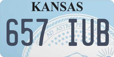 KS license plate 657IUB