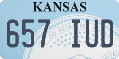 KS license plate 657IUD