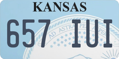 KS license plate 657IUI